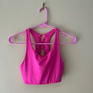 PINK Victoria’s Secret Hot Pink Strappy Back Sports Bra XS